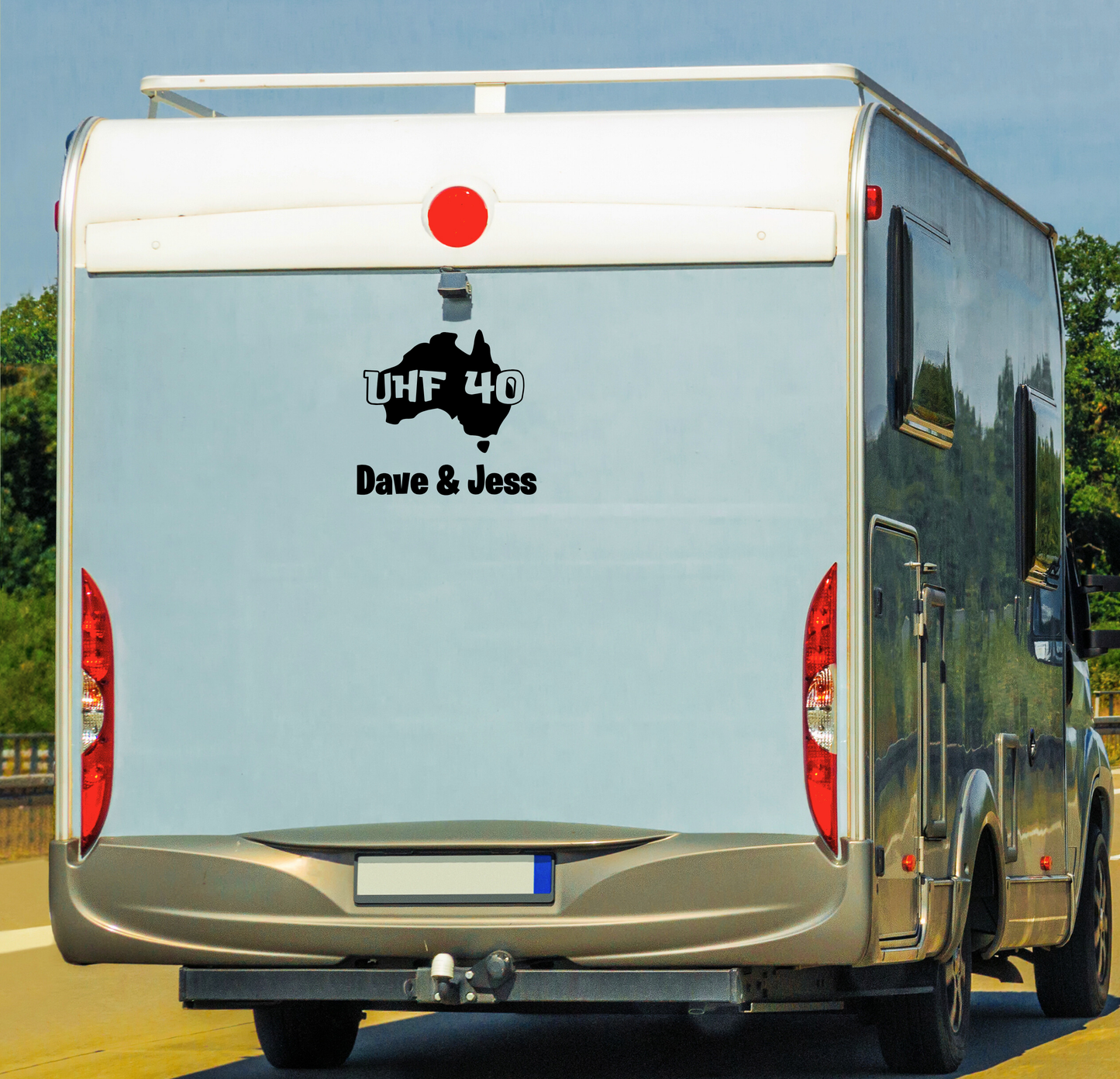 Custom UHF 40 Decal - Australia Shape