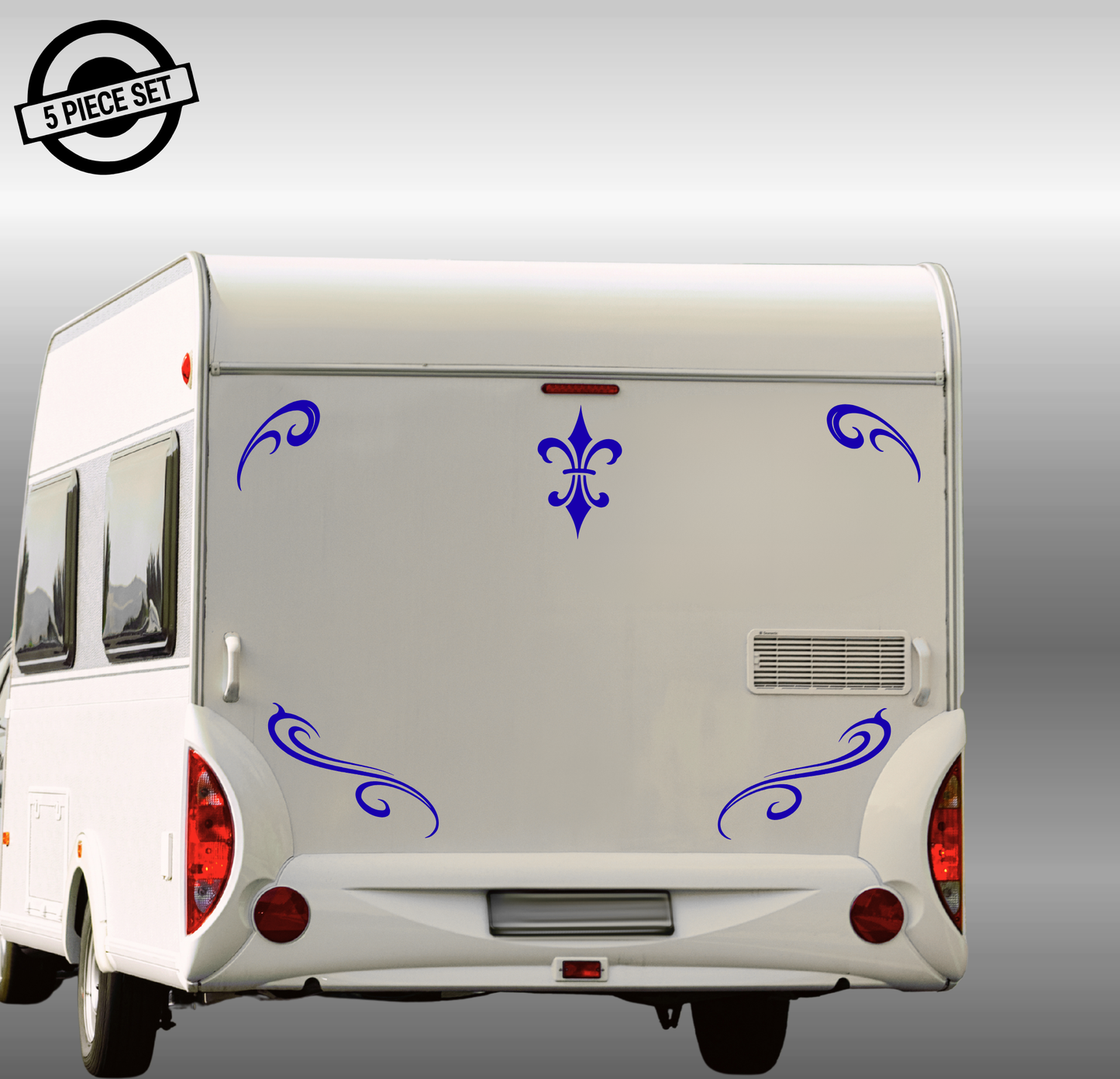 Fleur-de-lis 5pc Scroll Set for Caravan, RV, Motorhome, Horse Float