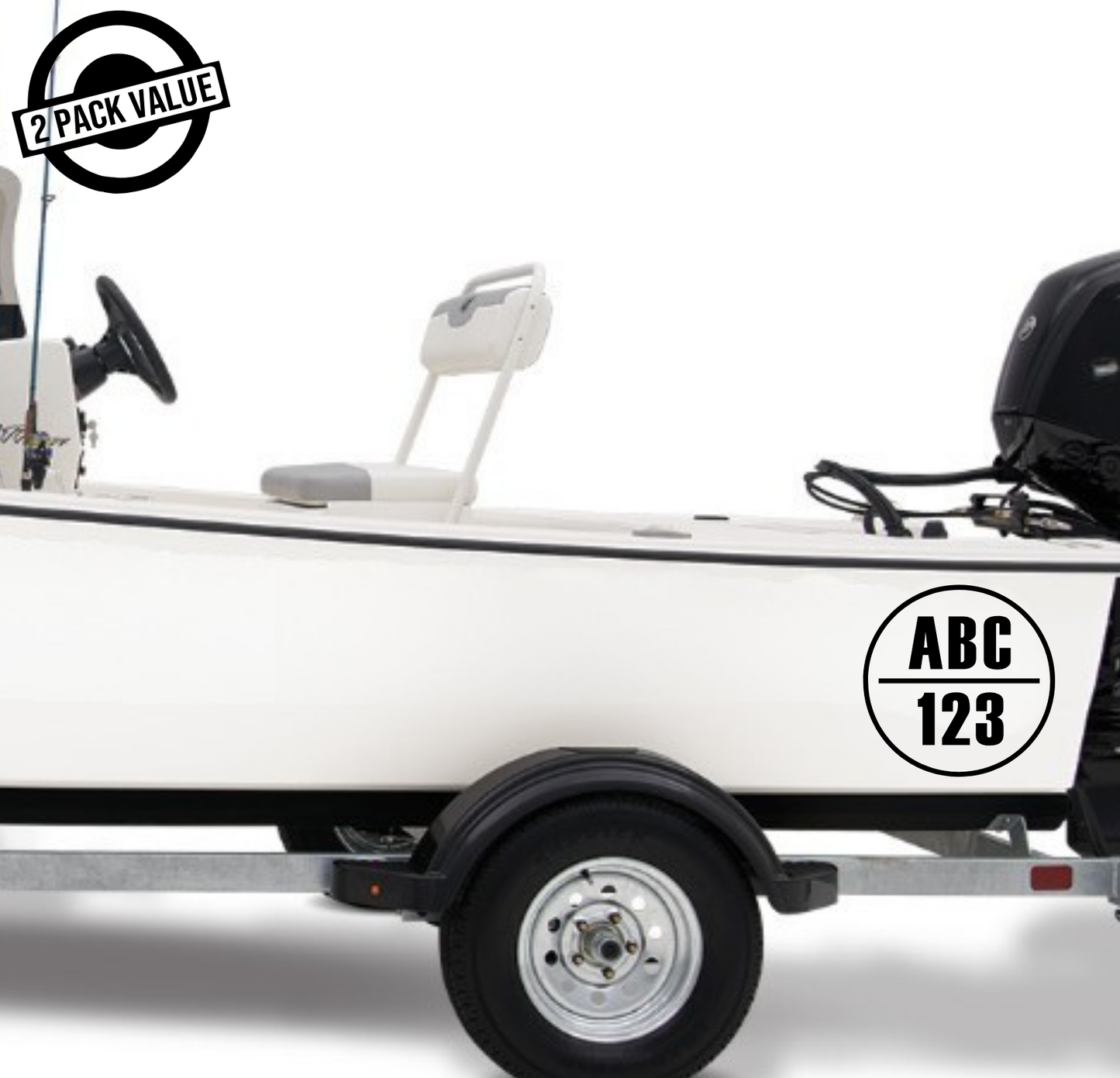 Round Boat Registration Number - Twin Set - Style 1