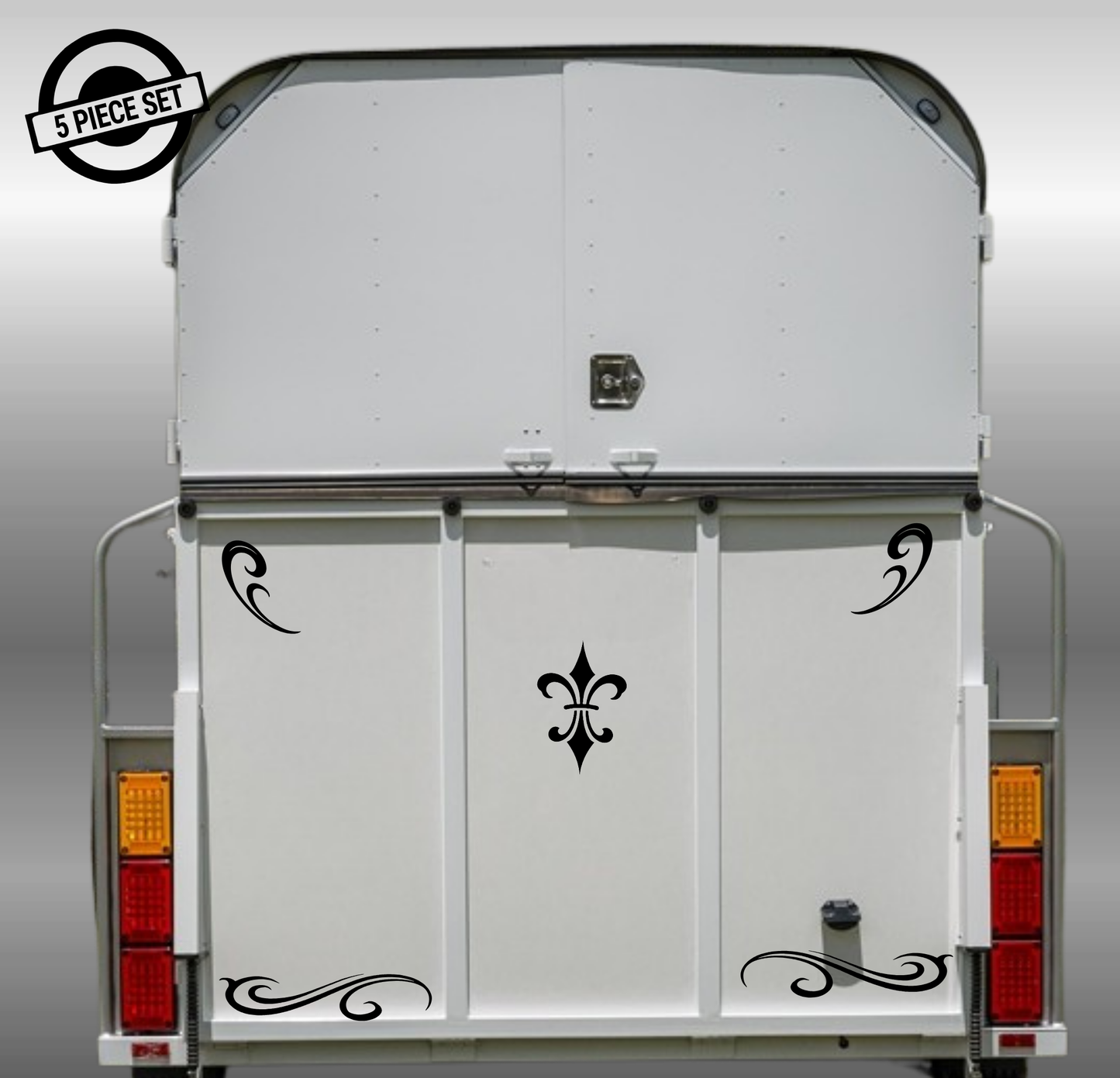 Fleur-de-lis 5pc Scroll Set for Caravan, RV, Motorhome, Horse Float