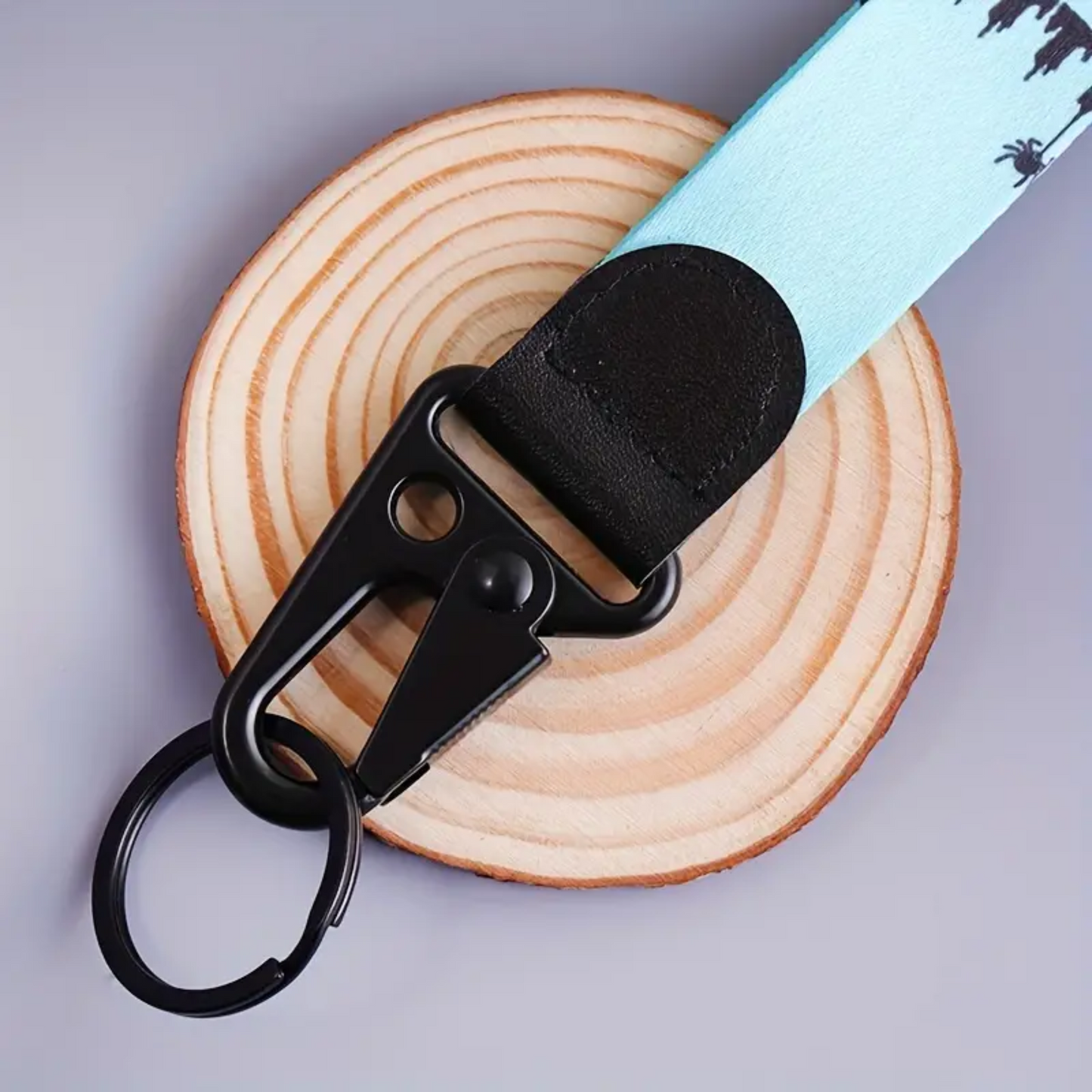 Blue Mummy Kitty Wrist Strap Premium Keyring