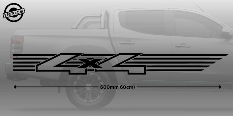 4x4 Stripe Side Decals - Mirrored Twin Pack