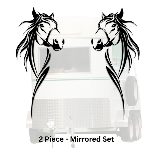 Large Horse Face - 2 Piece Mirrored Set