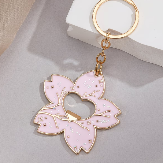 Cherry Blossom Bottle Opener Enamel Keyring
