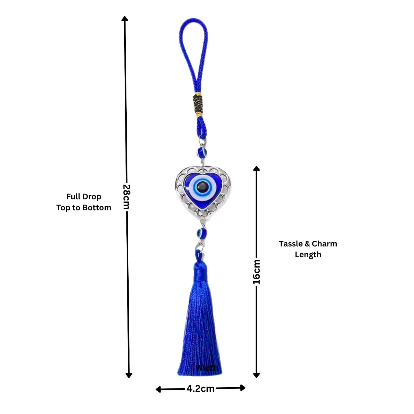 Rearview Mirror Turkey Evil Eye Tassel Car Pendant