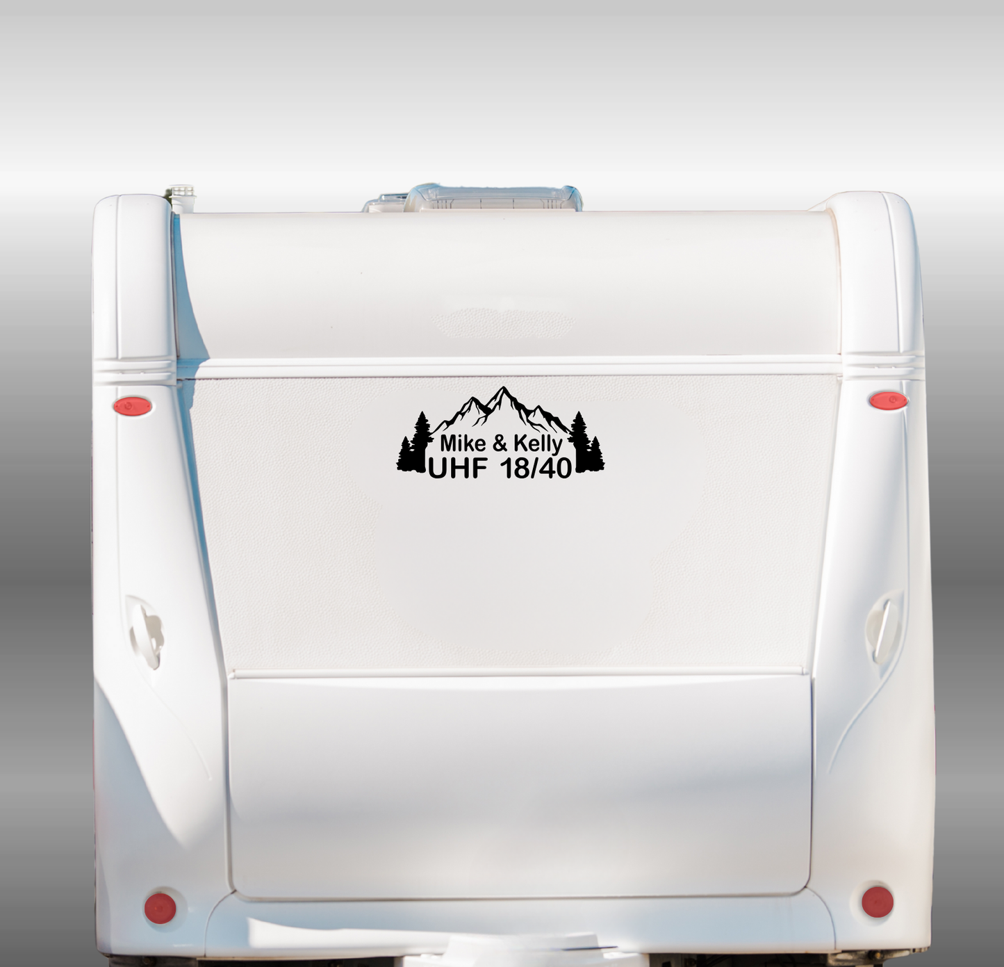 Custom UHF Decal with Name - Mountain Style