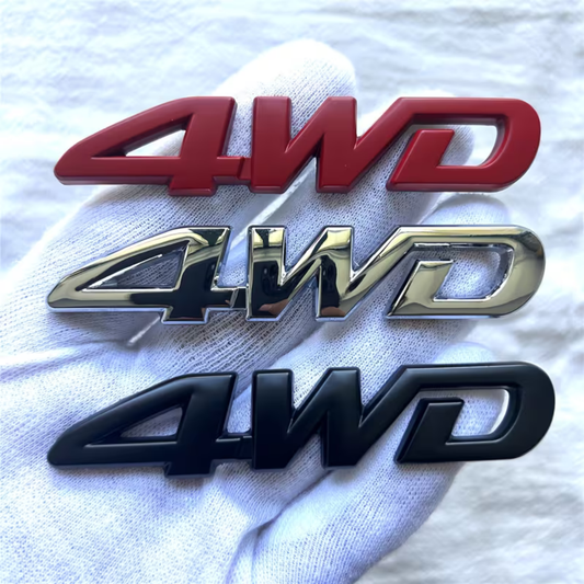 3D Pressed Metal Emblem - 4WD Script Badge