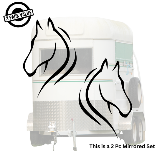 Line Art Horse Head - 2 Piece Mirrored Set
