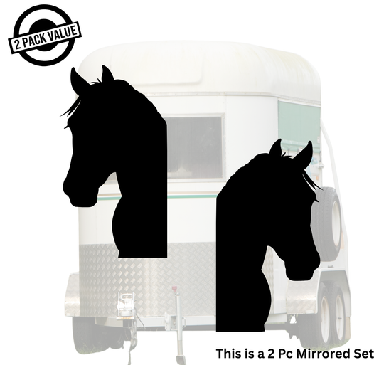 Peeking Horse Head - 2 Piece Mirrored Set