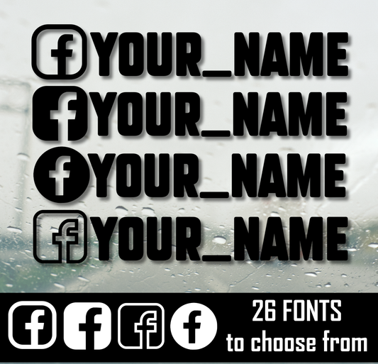 Custom Facebook Name Decal - 250mm