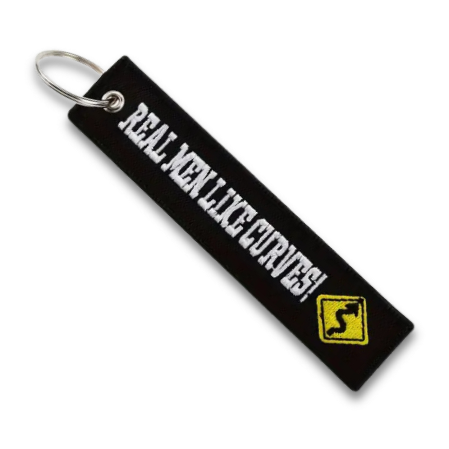 Real Men Like Curves Keyring Jet Tag