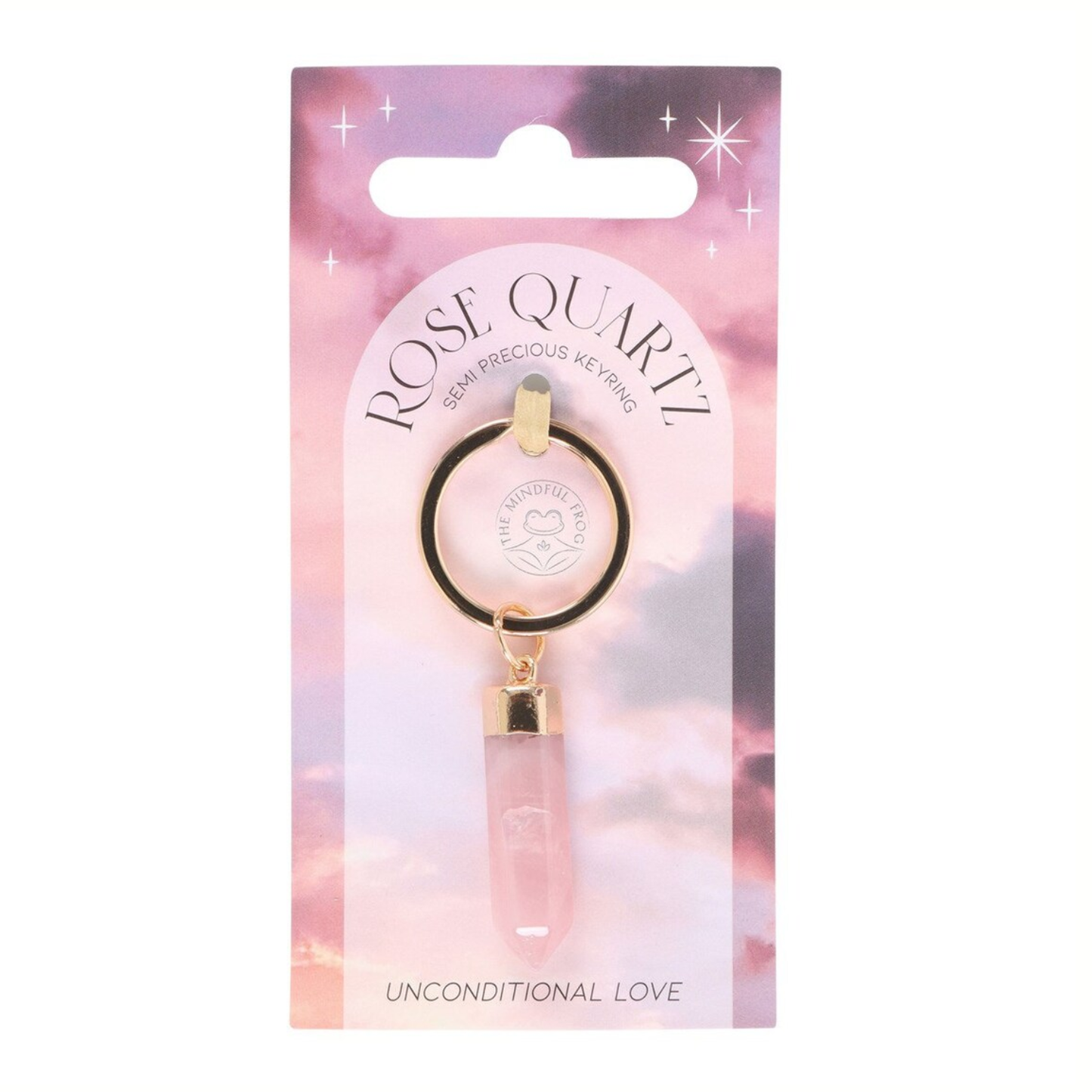 Rose Quartz Semi Precious Keyring