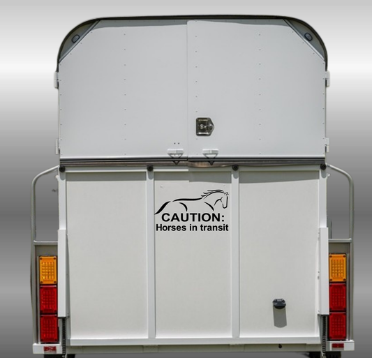 Horses In Transit - Horse Trailer Decal