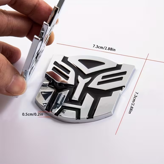 3D Pressed Alloy Car Badge - Transformer Shape