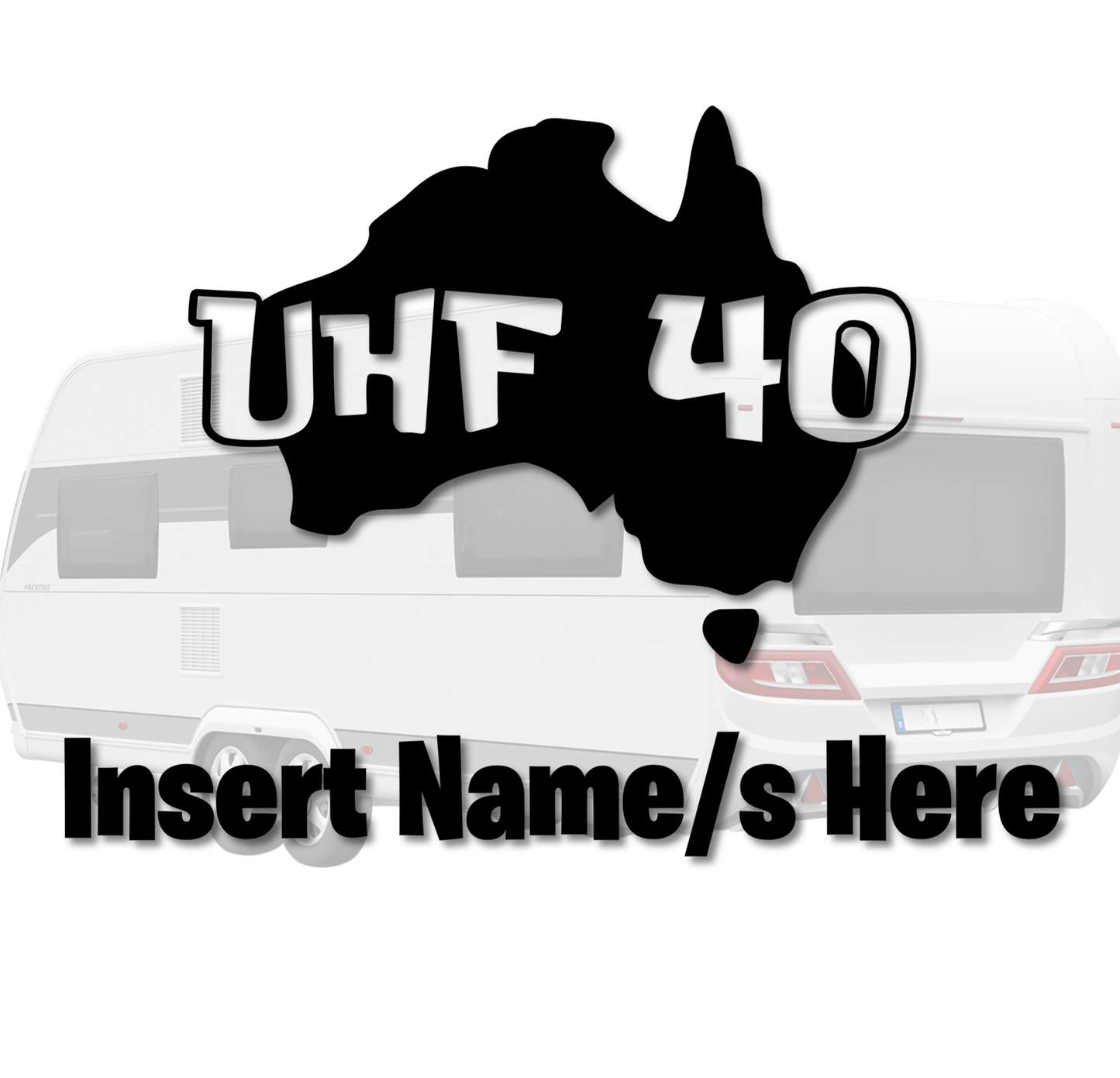 Custom UHF 40 Decal - Australia Shape