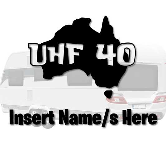 Custom UHF 40 Decal - Australia Shape