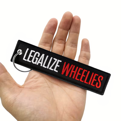 Legalize Wheelies Keyring Jet Tag