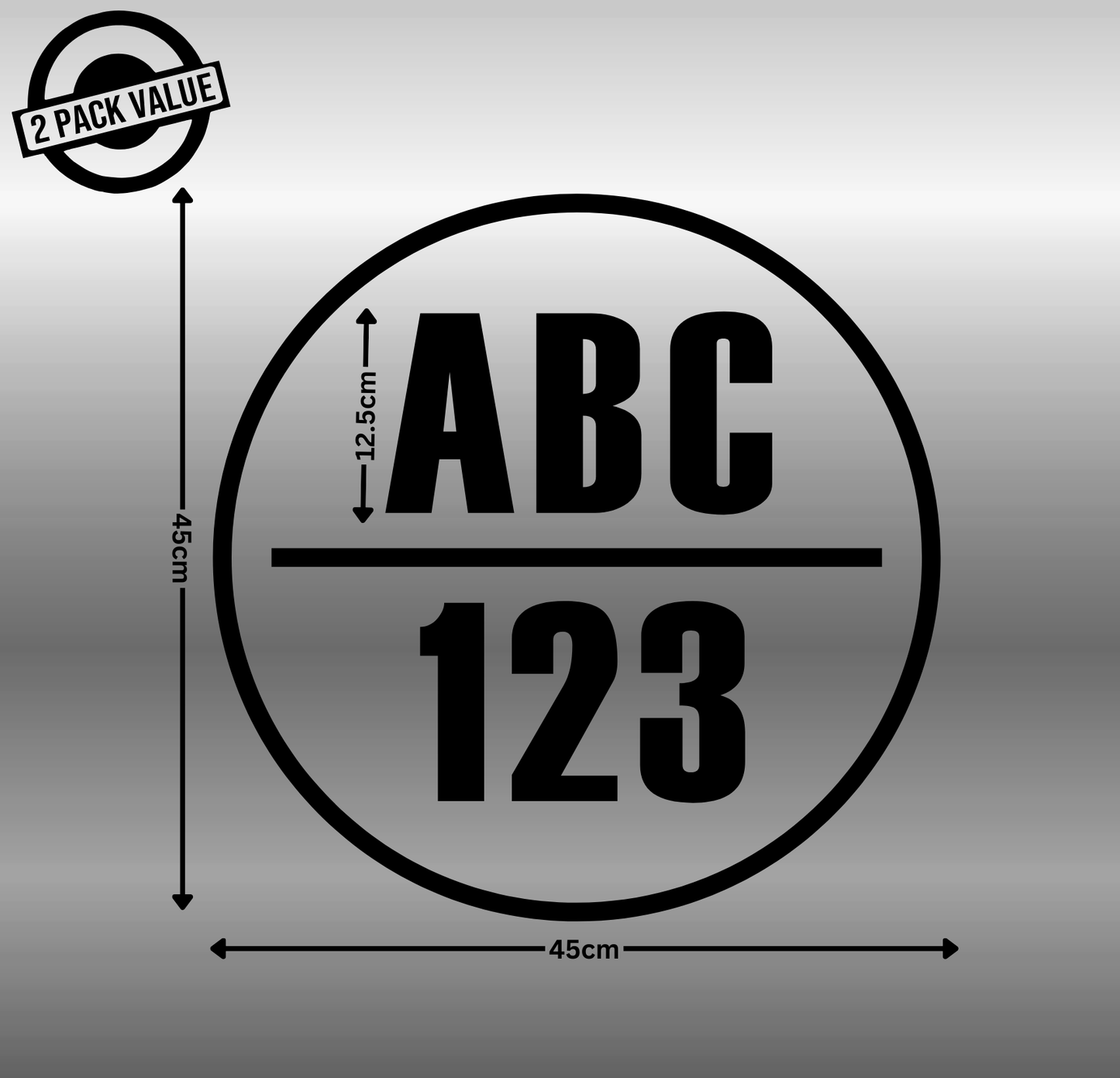 Round Boat Registration Number - Twin Set