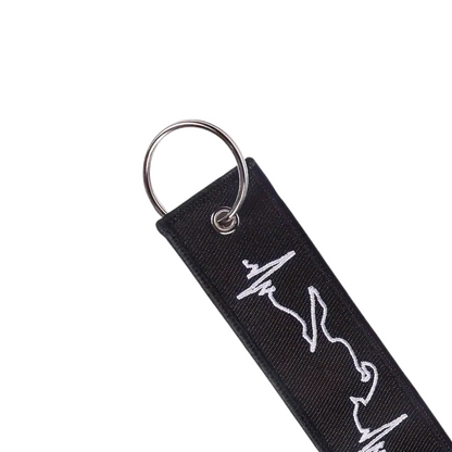 Motorbike Heartbeat Keyring Jet Tag - 3 Colours Available