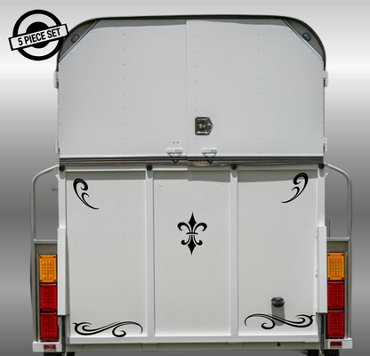 Fleur-de-lis 5pc Scroll Set for Caravan, RV, Motorhome, Horse Float