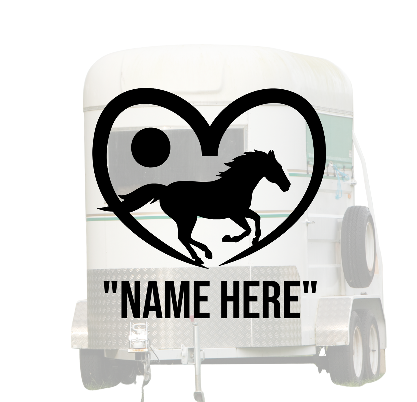 Custom Name - Horse Heart- 2 Sizes Available