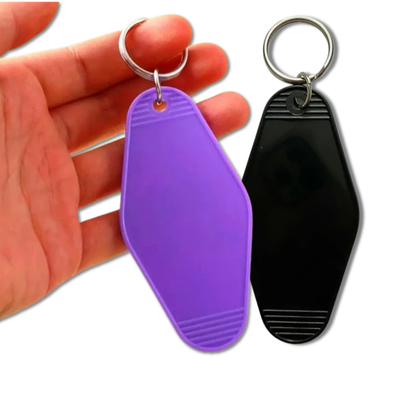 Boss Babe Motel Tag Keyring - Purple