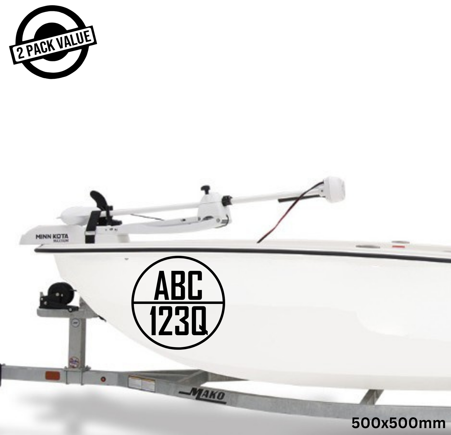 Round Boat Registration Number - Twin Set - Style 2