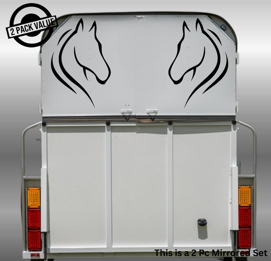 Line Art Horse Head - 2 Piece Mirrored Set