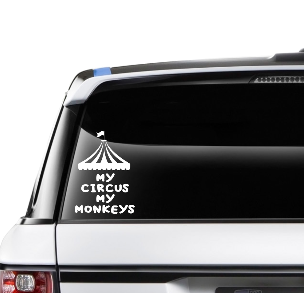 My Circus My Monkeys Car Decals - Cute Car Decals - Decals on Afterpay ...