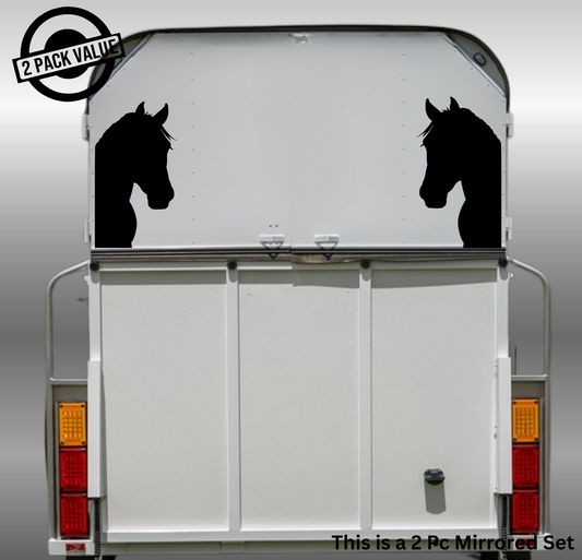 Peeking Horse Head - 2 Piece Mirrored Set