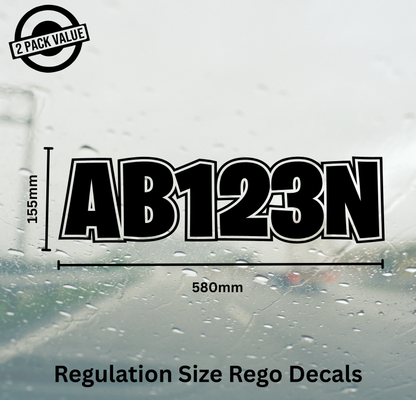 Boat Registration Number x2 - 580mm - Single Line - Outline Style 2
