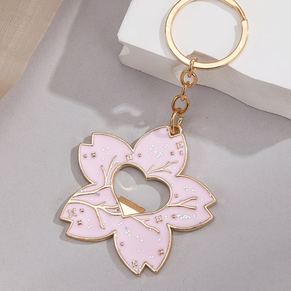 Cherry Blossom Bottle Opener Enamel Keyring