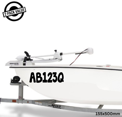 Boat Registration Number x2 - 500mm - Single Line - Style 2