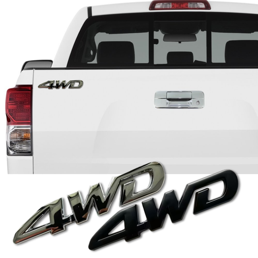 3D Pressed Metal Emblem - 4WD Script Badge