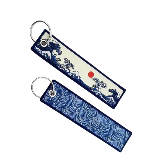 Kanagawa Dual Sided - Keyring Jet Tag