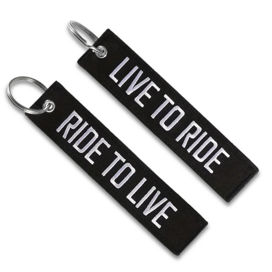 Live To Ride / Ride To Live Keyring Jet Tag