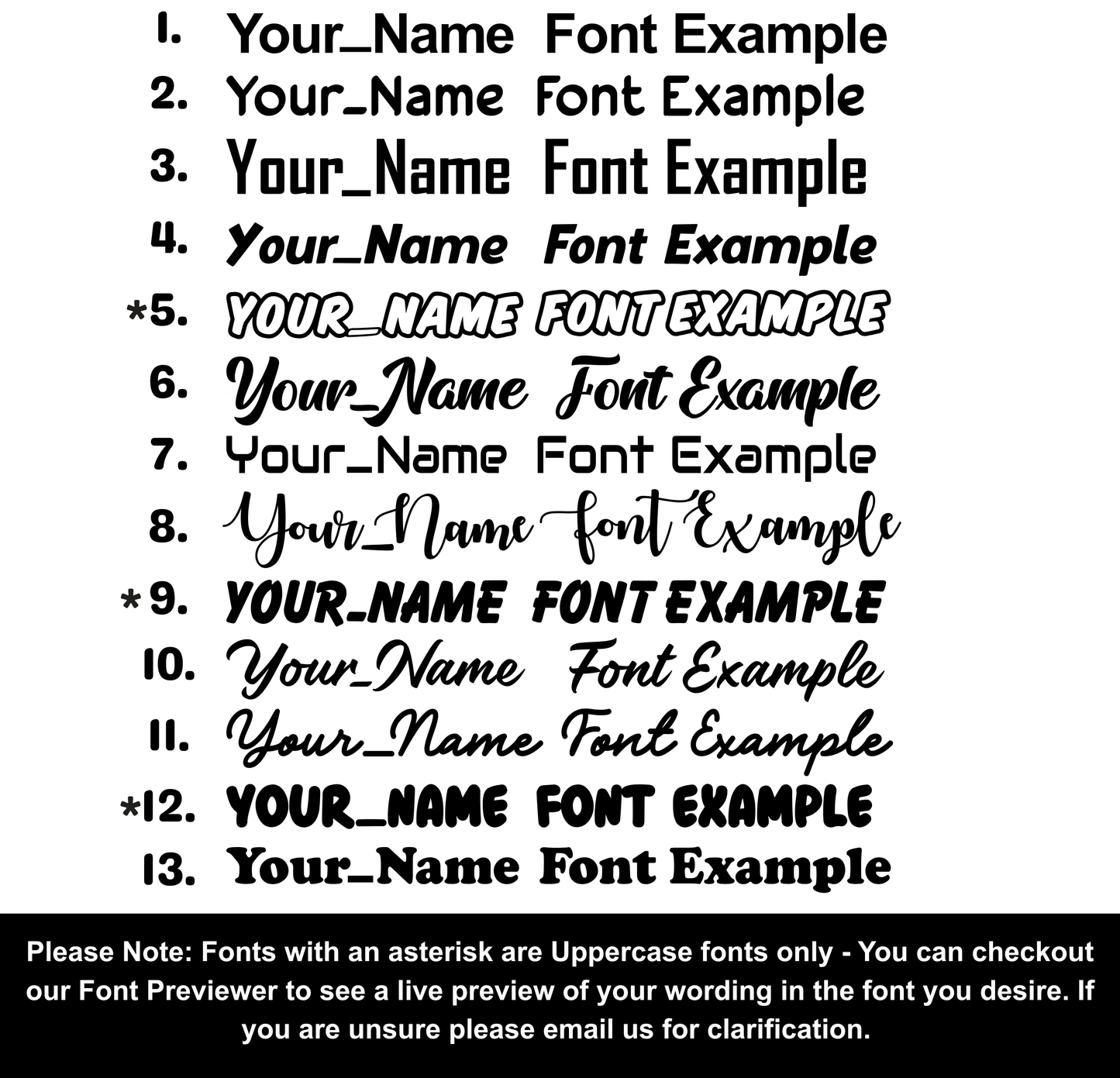 Custom Business Name & Number - 2 Lines (4 Sizes Available)