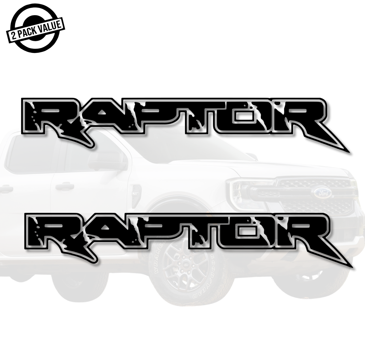 Distressed Raptor Side Decals - Twin Pack