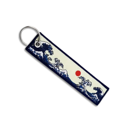 Kanagawa Dual Sided - Keyring Jet Tag