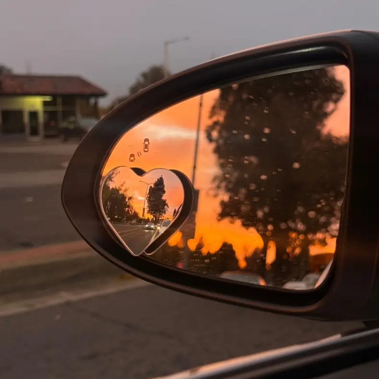 Heart Shape Blind Spot Mirrors - 2Pcs
