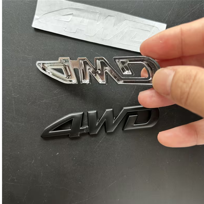 3D Pressed Metal Emblem - 4WD Script Badge
