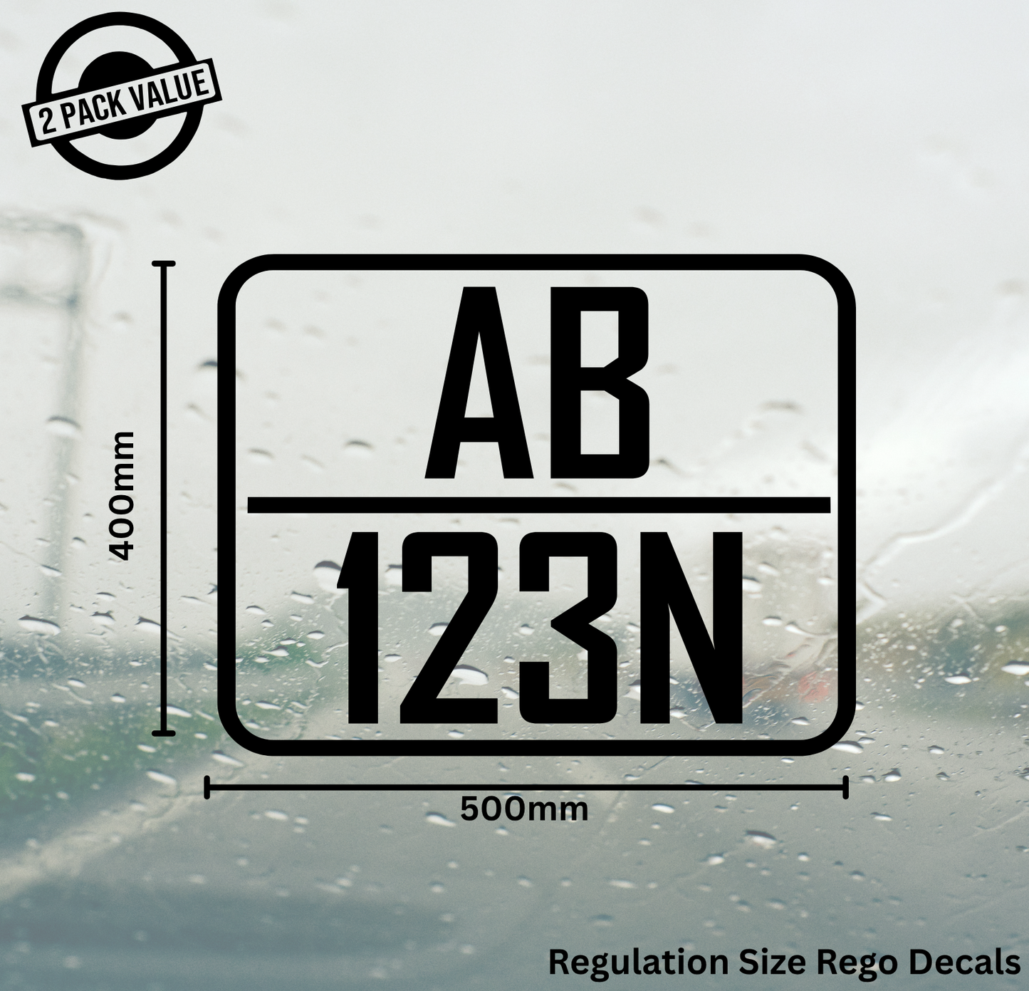 Rectangle Boat Registration Number - Twin Set - Style 1