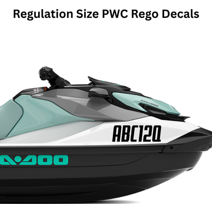 Jet Ski Registration x2 - 300mm - Single Line - Style 2