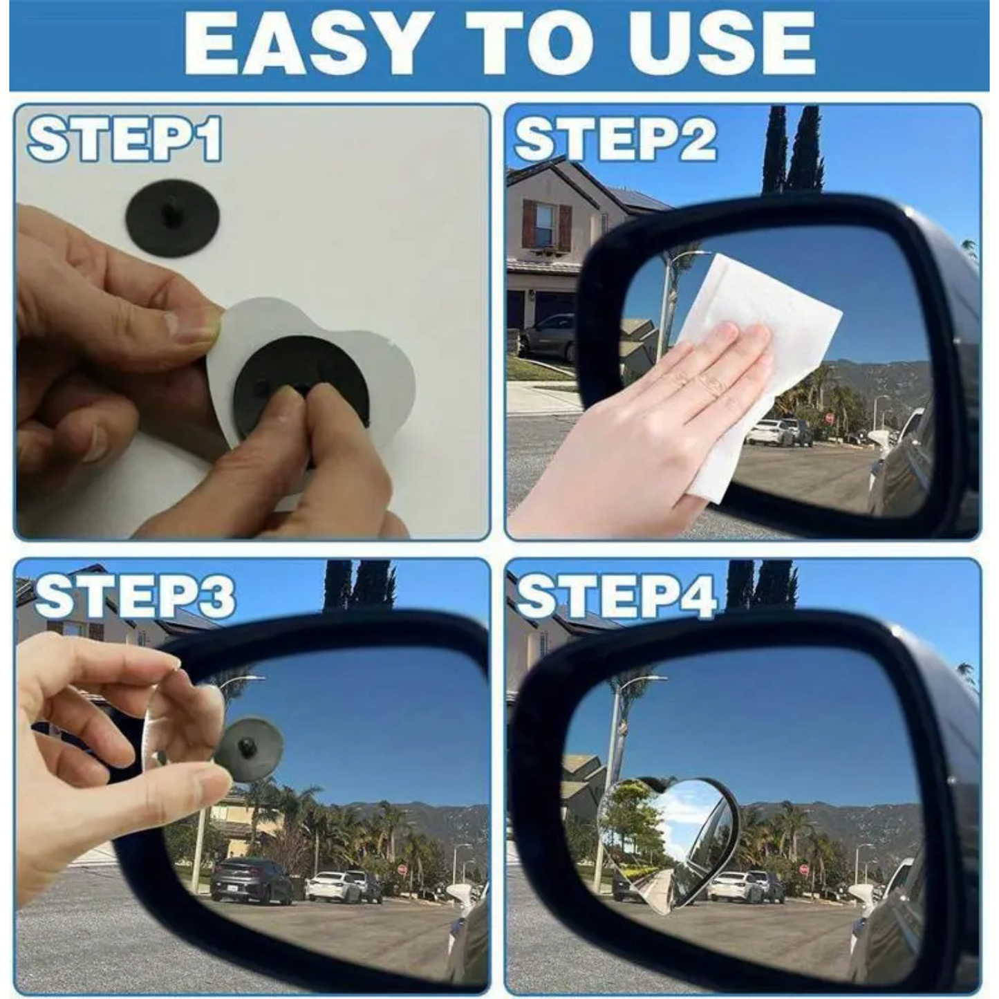 Heart Shape Blind Spot Mirrors - 2Pcs