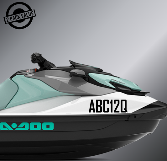 Jet Ski Registration x2 - 300mm - Single Line - Style 1