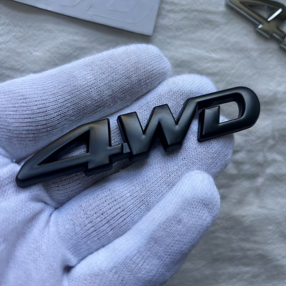 3D Pressed Metal Emblem - 4WD Script Badge