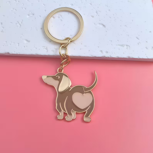 Dachshund Enamel Keyring