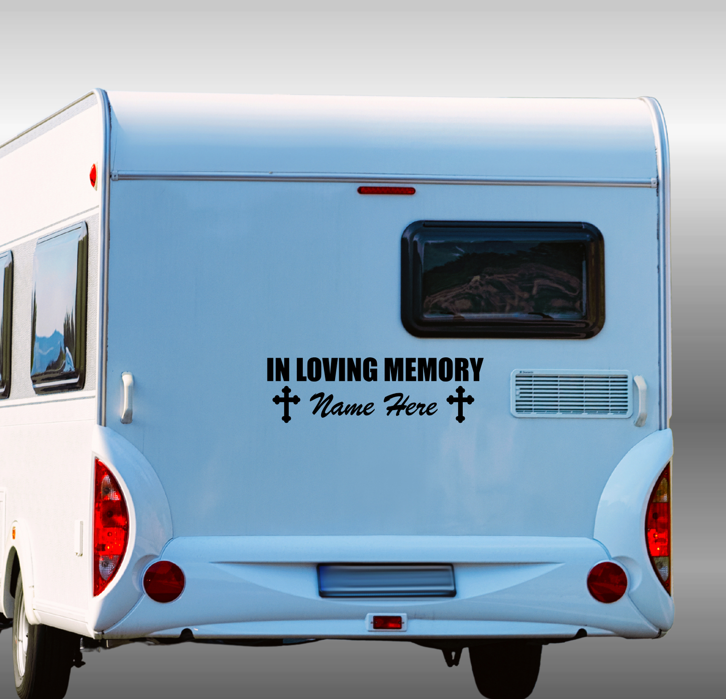 In Loving Memory with Crosses - Custom - 2 Sizes Available