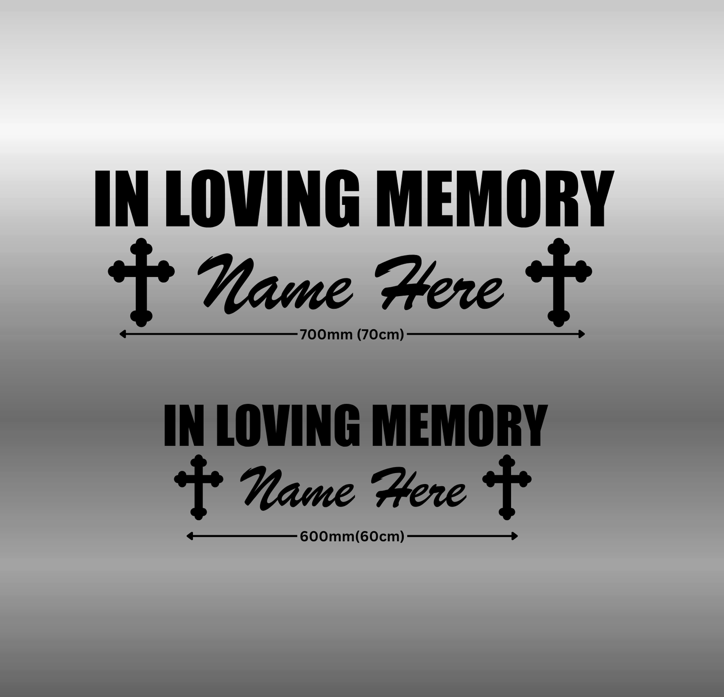 In Loving Memory with Crosses - Custom - 2 Sizes Available
