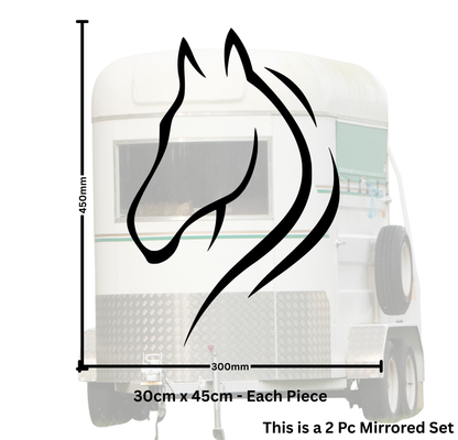 Line Art Horse Head - 2 Piece Mirrored Set